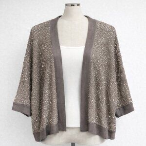 Taupe sequin cardigan size L ✨ INC Concepts